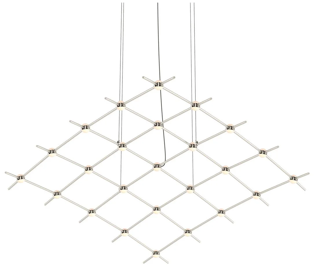 Constellation Aquarius Medius Chandelier - Nickel - White Optical Lens - Image 1