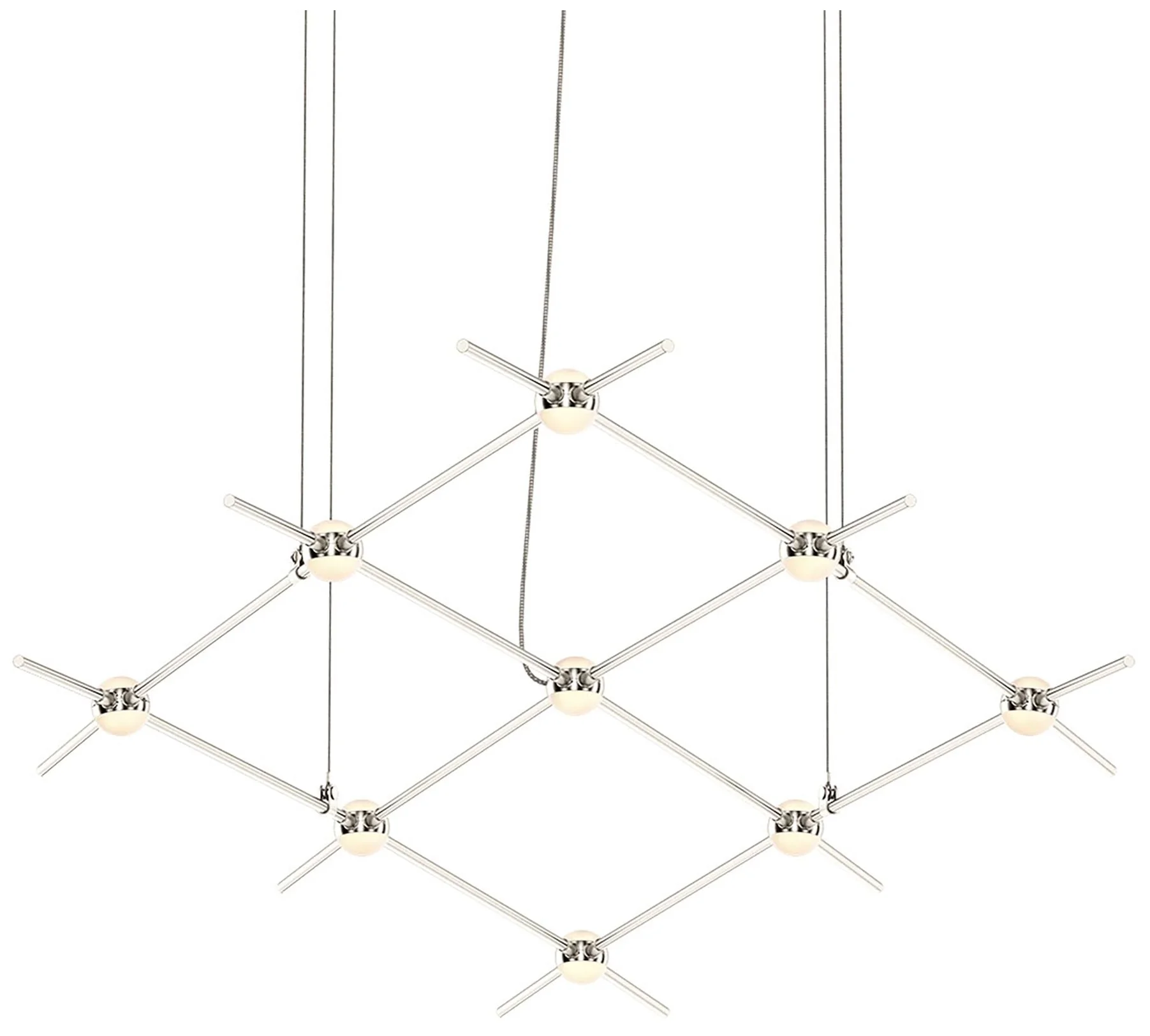 Constellation Aquarius Minor 66.75" Wide White Optical Satin Nickel Pendant - Image 1