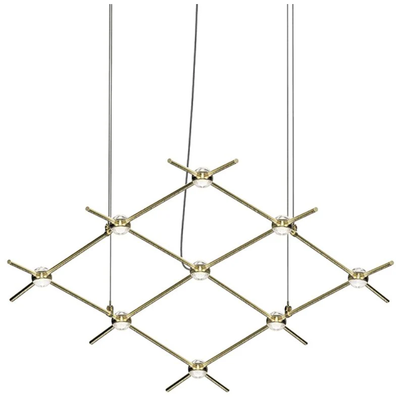 Constellation Aquarius Minor Chandelier - Satin Brass - Clear Lens - Image 1