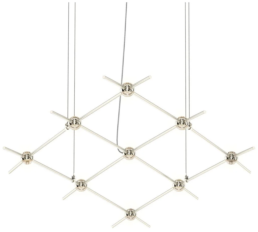 Constellation Aquarius Minor Chandelier - Satin Nickel - Clear Lens - Image 1