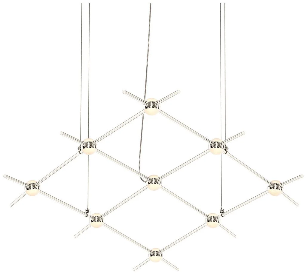 Constellation Aquarius Minor Chandelier - Satin Nickel - White Lens - Image 1