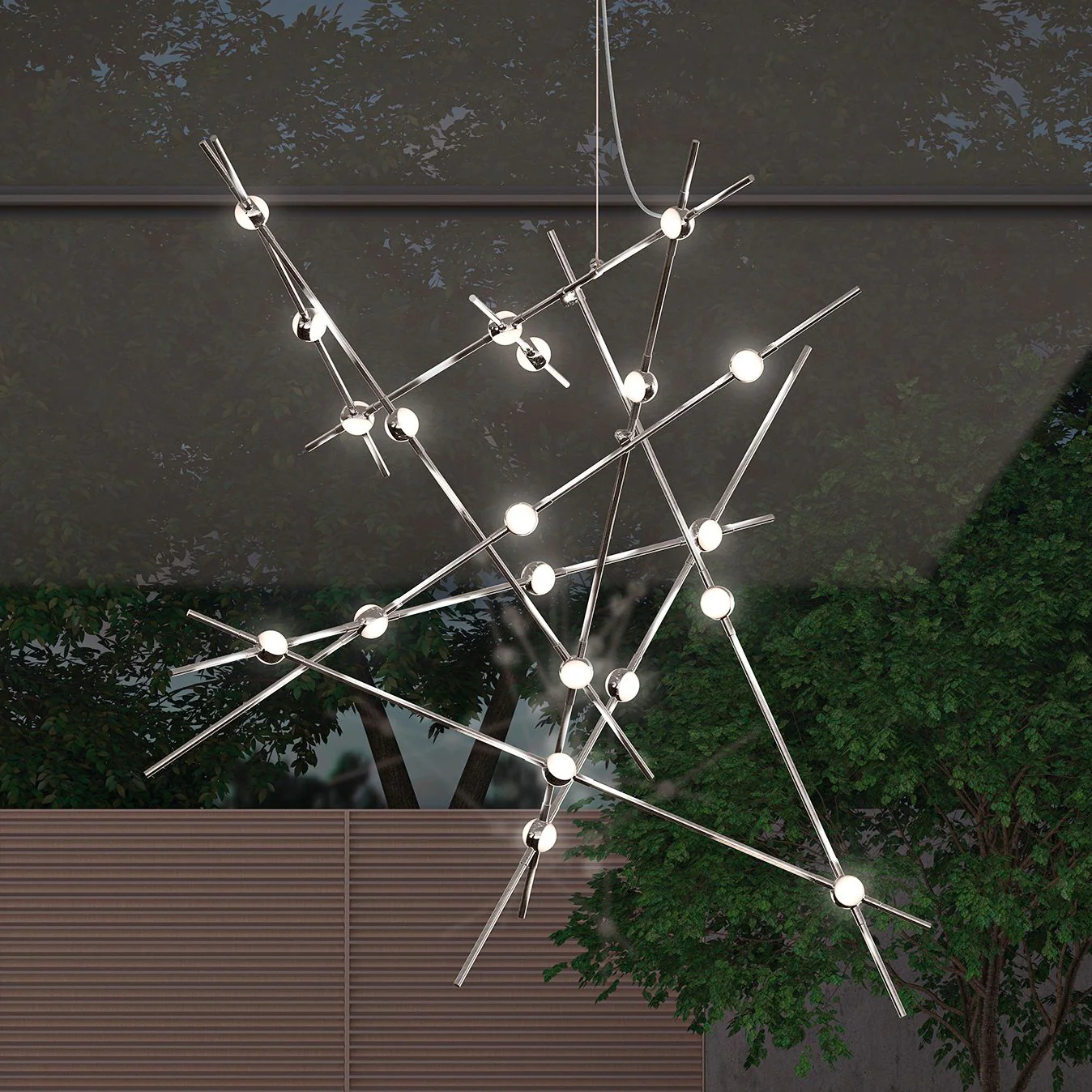 Constellation Aquila 37 1/4"W Satin Nickel LED Chandelier - Image 2