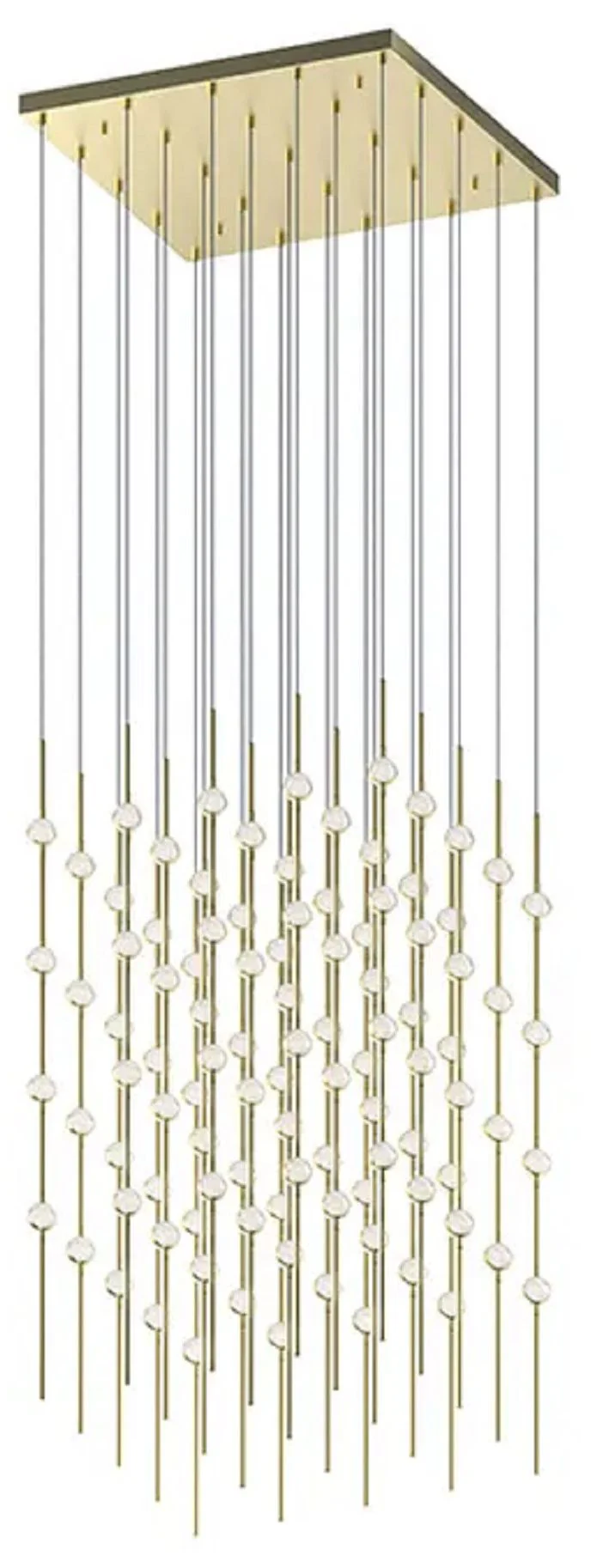 Constellation Cosmic Cube 20.5″W Satin Brass 3000K Clear Lens LED Pend