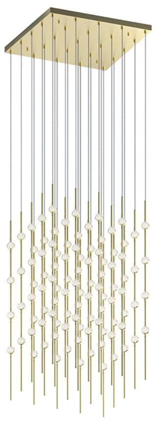 Constellation Cosmic Cube 20" LED Pendant - Satin Brass - Clear Lens - Image 1