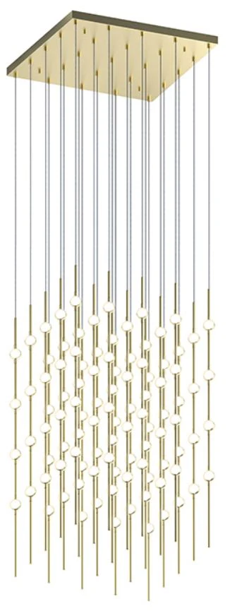 Constellation Cosmic Cube 20" LED Pendant - Satin Brass - White Lens - Image 1