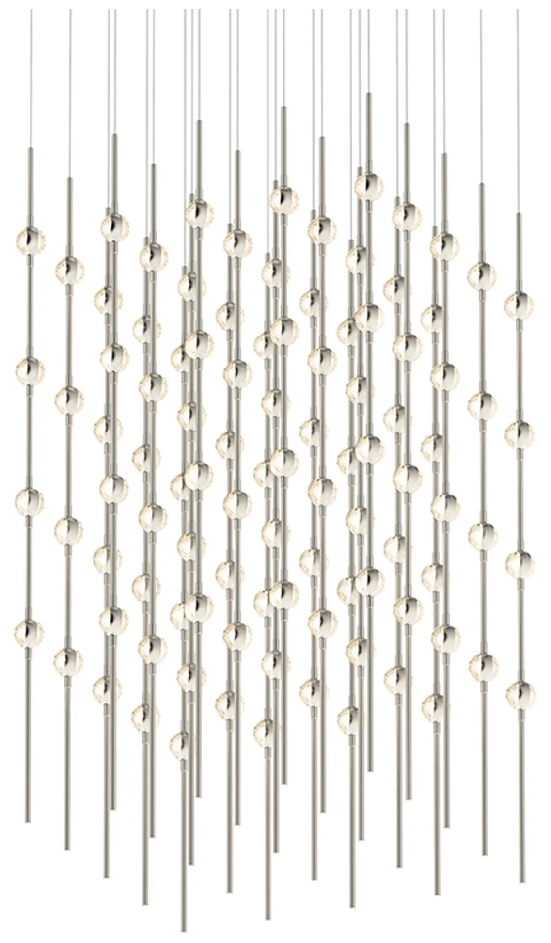 Constellation - Cosmic Cube 20" LED Pendant - Satin Nickel - Clear Acr - Image 1