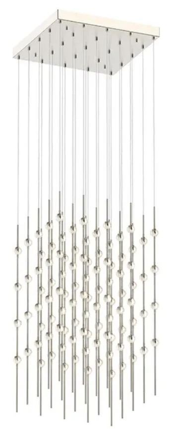 Constellation Cosmic Cube 20" LED Pendant - Satin Nickel - Clear Lens - Image 1