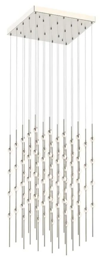 Constellation Cosmic Cube 20" LED Pendant - Satin Nickel - White Lens - Image 1