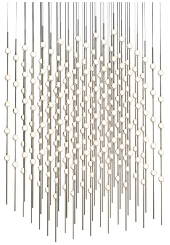 Constellation - Cosmic Cube 30" LED Pendant - Satin Nickel - White Acr - Image 1