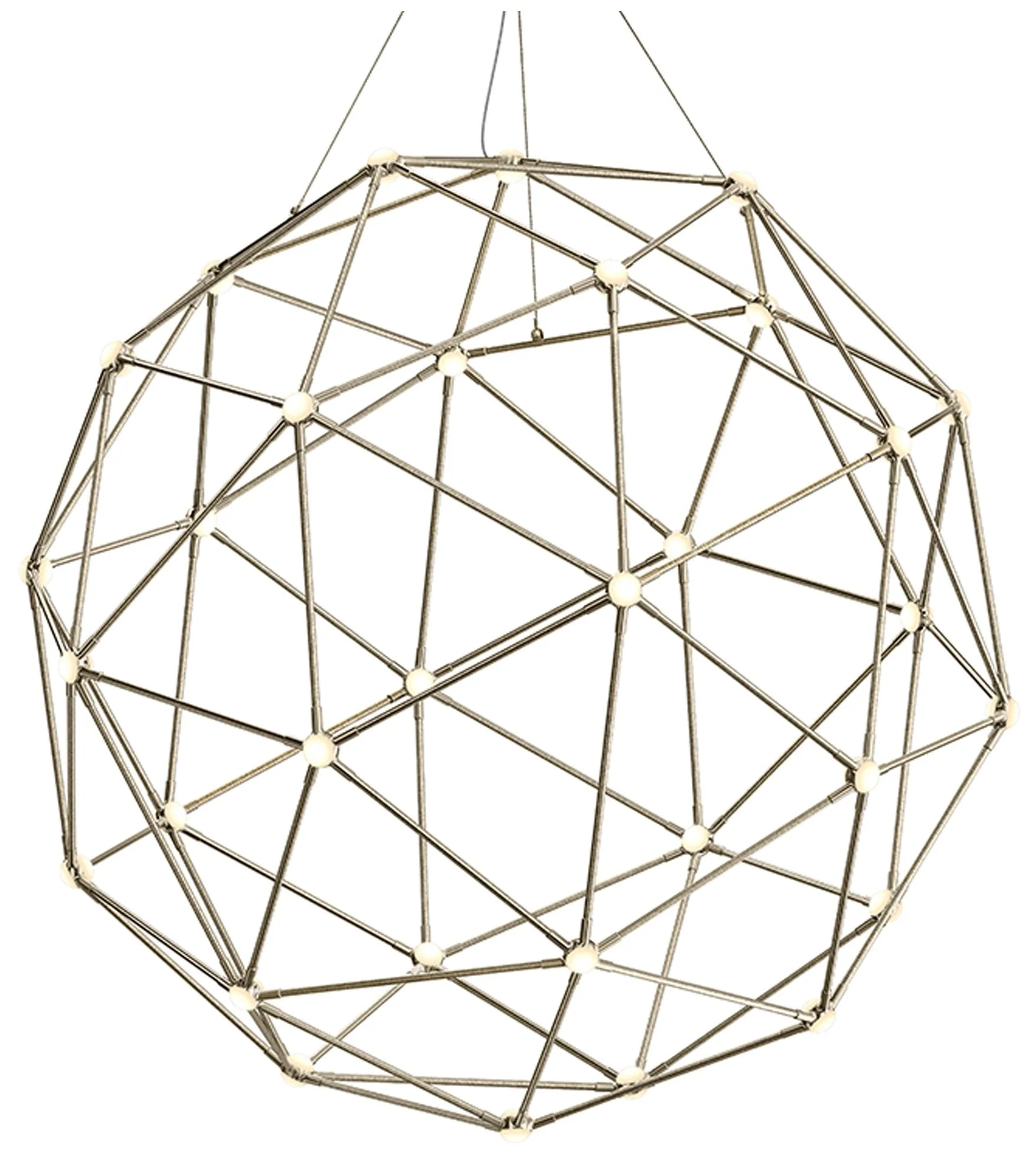 Constellation Hedron 45" Wide Satin Nickel LED Pendant - Image 1