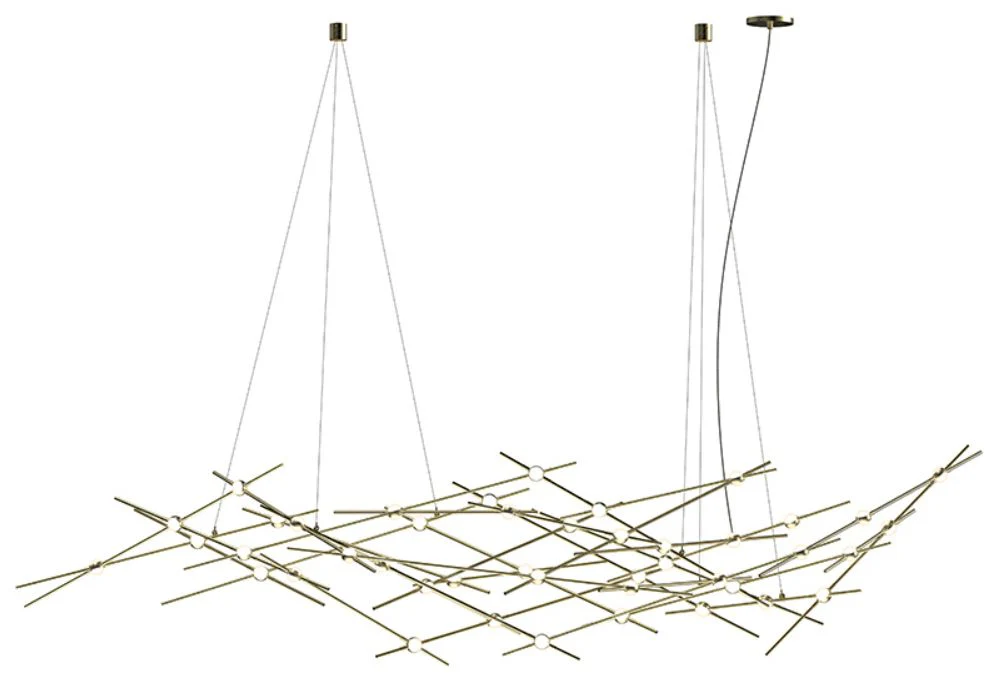 Constellation Ursa Major Chandelier - Brass - White Optical Lens - Image 1