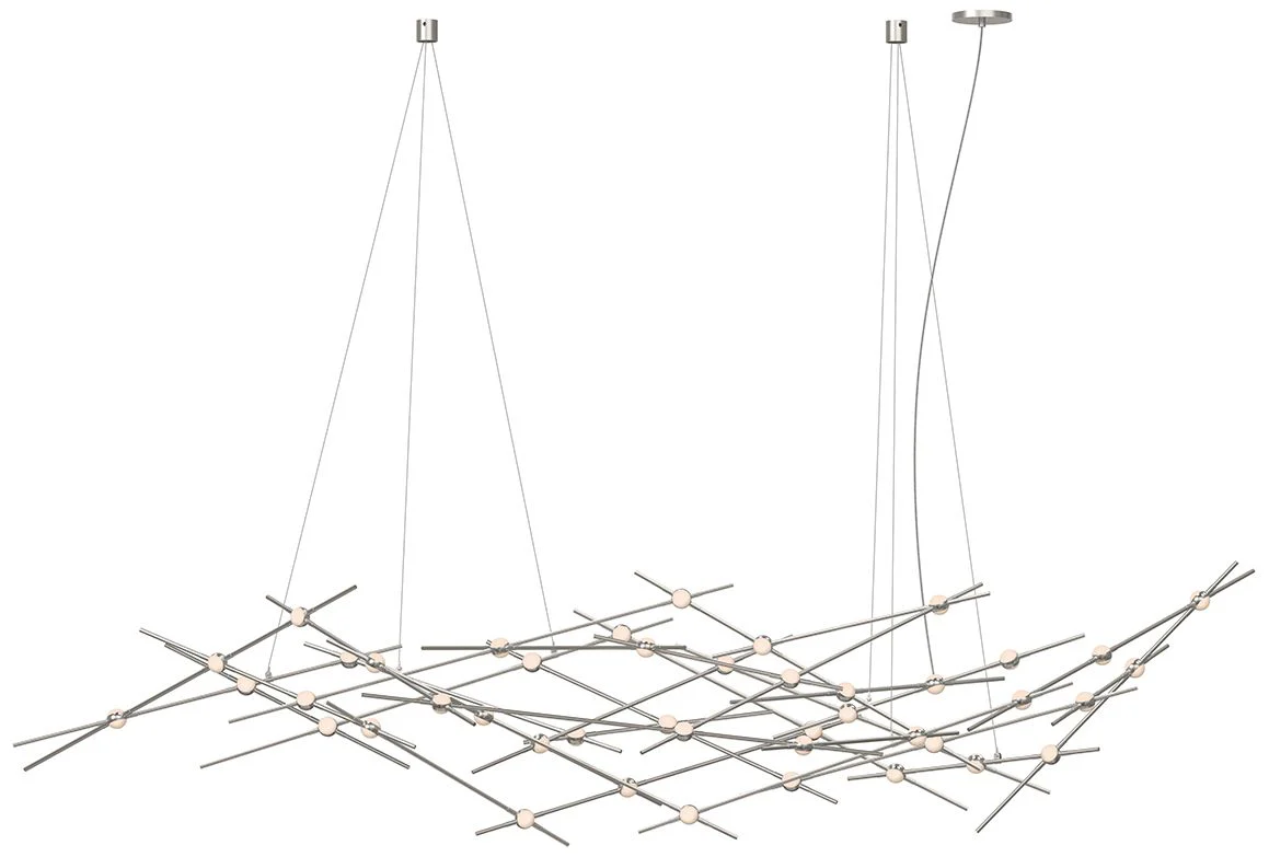 Constellation Ursa Major Chandelier - Nickel - White Optical Lens - Image 1