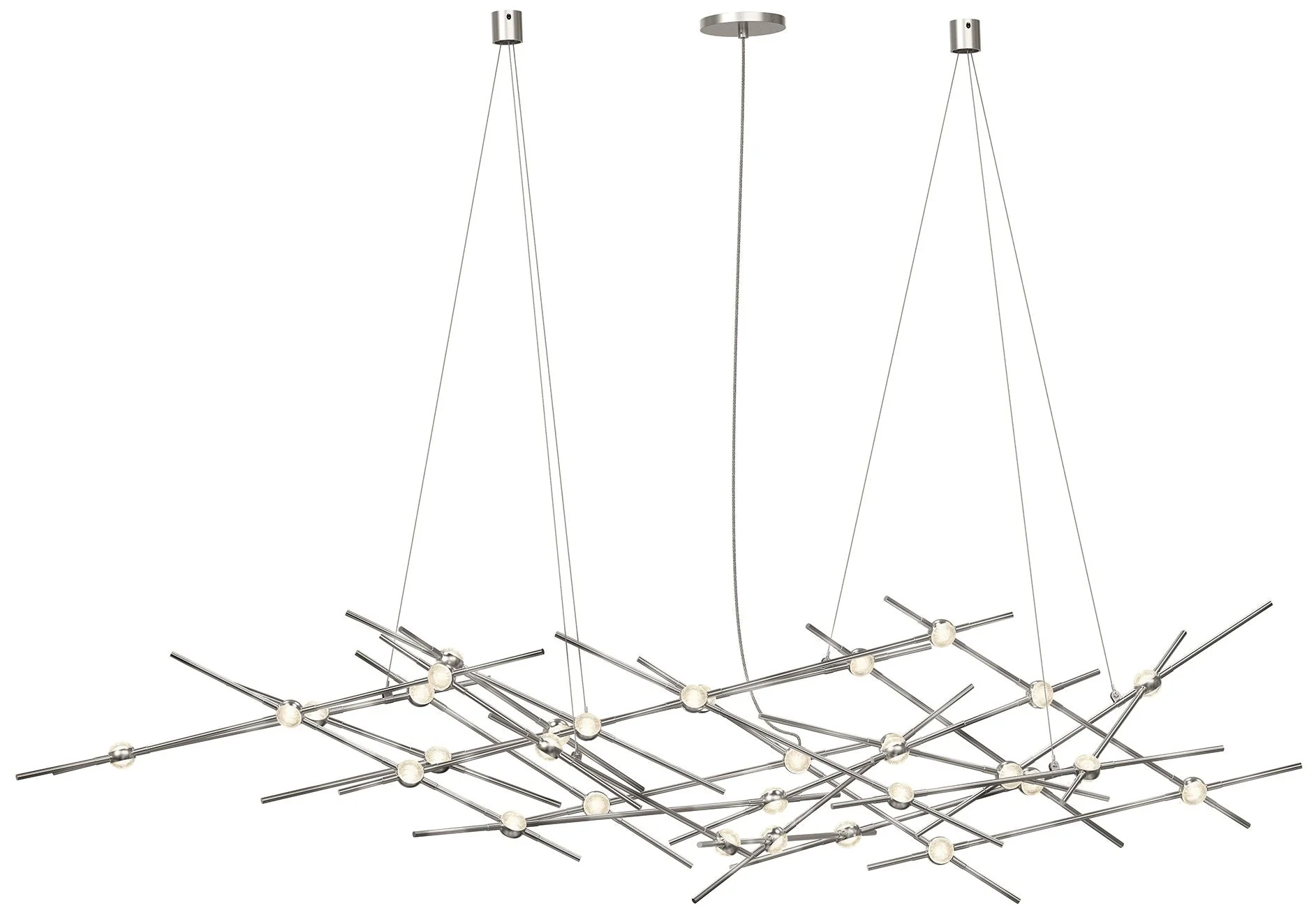 Constellation Ursa Minor 56" Wide Satin Nickel Pendant - Image 1