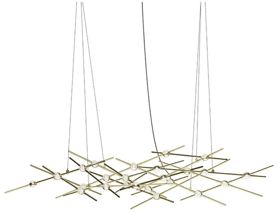 Constellation Ursa Minor Chandelier - Brass - Clear Faceted Lens - Image 1