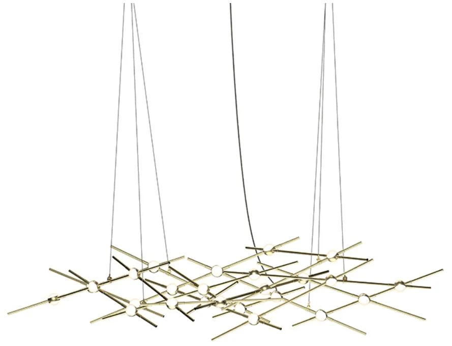 Constellation Ursa Minor Chandelier - Brass - White Optical Lens - Image 1