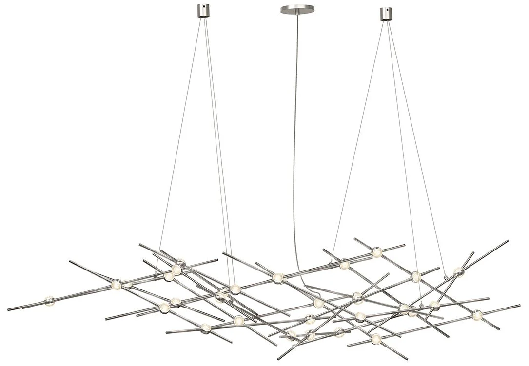 Constellation Ursa Minor Chandelier - Satin Nickel - Clear Lens - Image 1