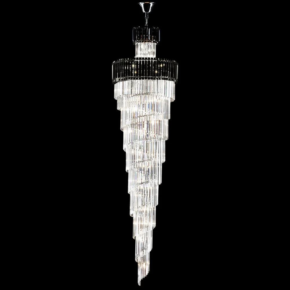 Contemporary Europa 32" Wide Silver and Crystal Chandelier - Image 1