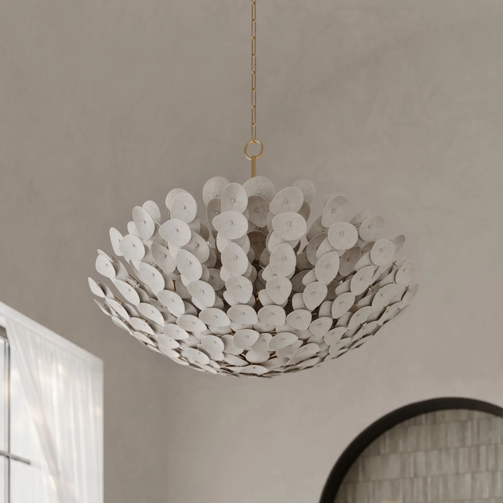 Corbett Aimi 48.5In. Vintage Gold Leaf 12 Lt. Chandelier - Image 1