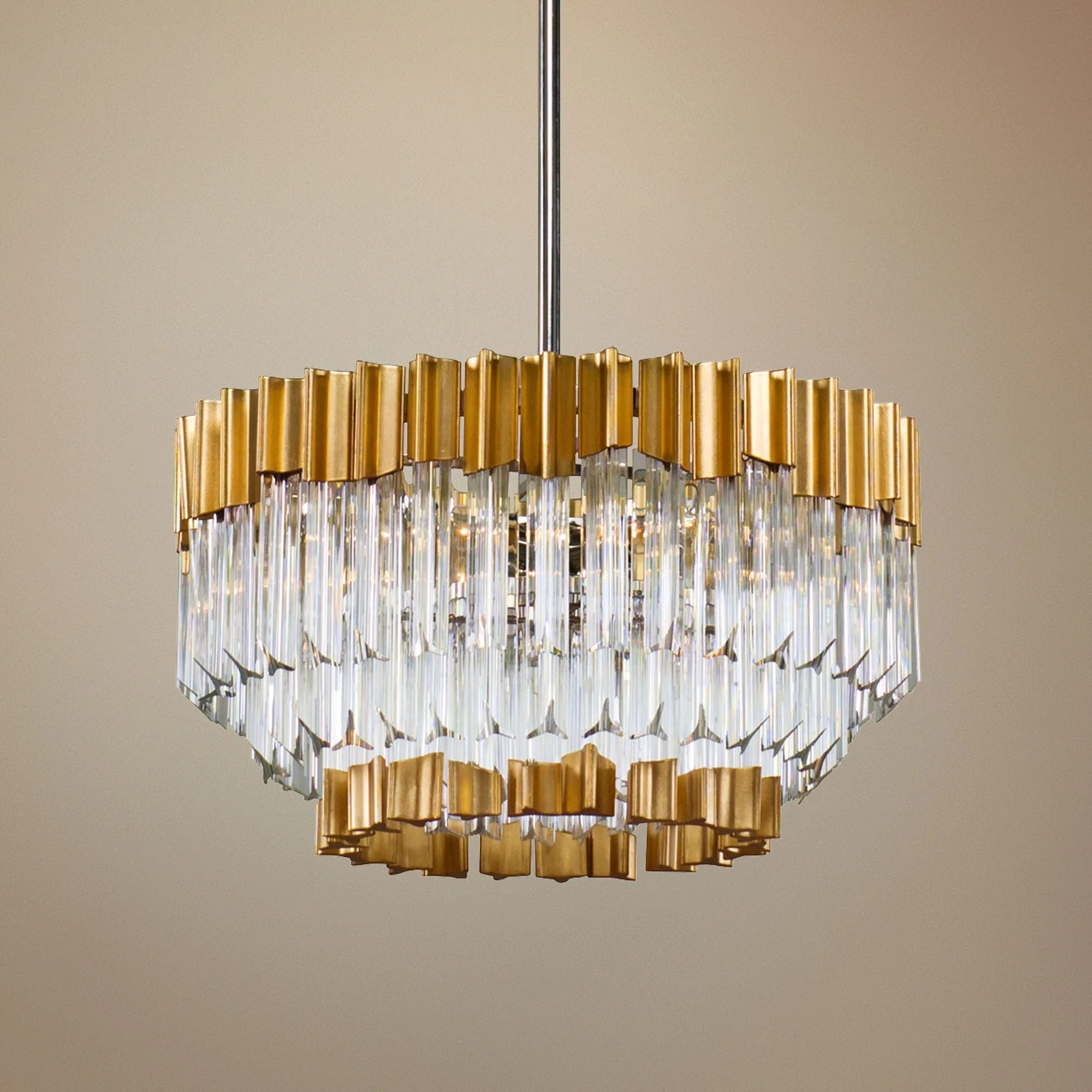 Corbett Charisma 20" Wide Gold Leaf Pendant Light - Image 1