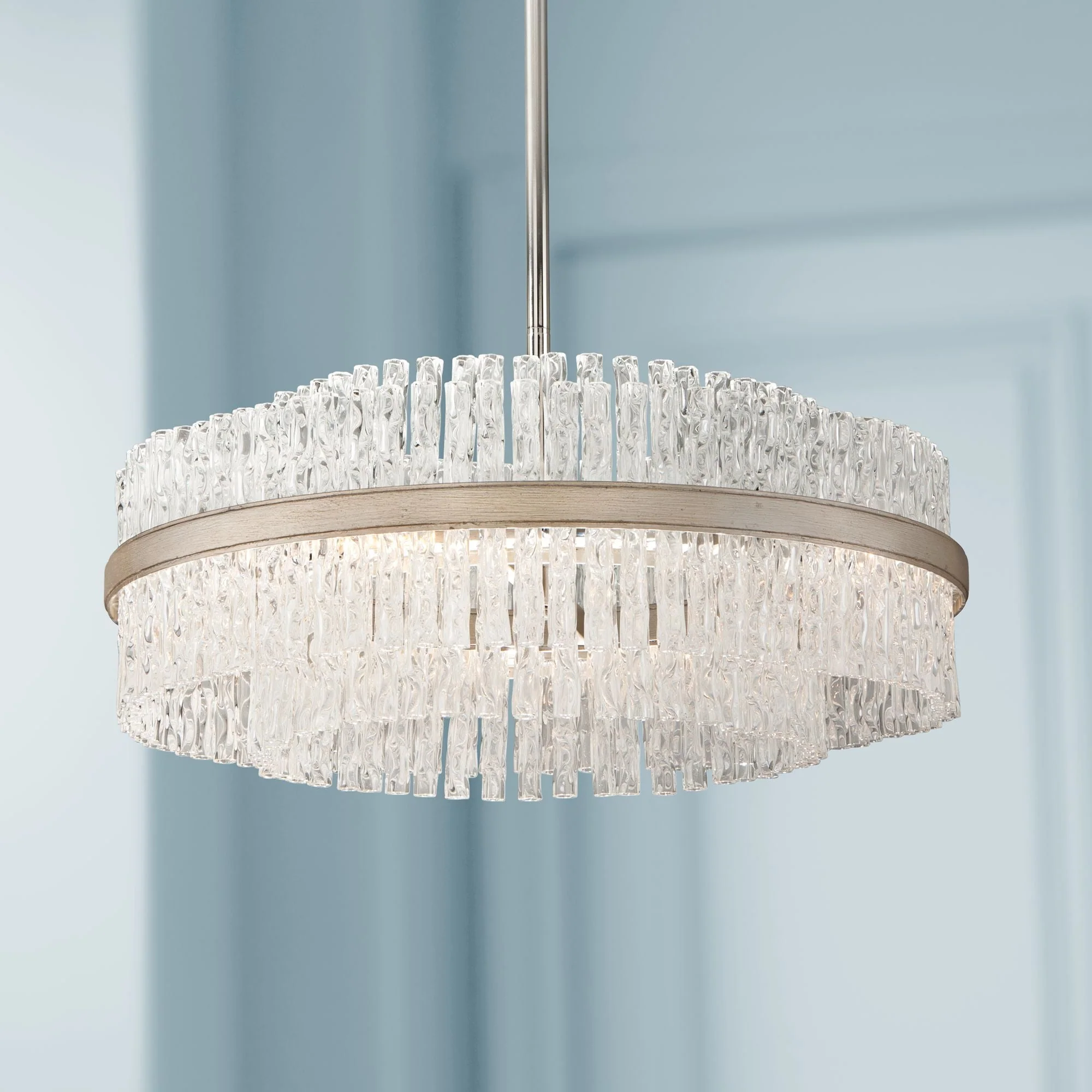 Corbett Chime 26 3/4" Wide Silver Leaf Pendant Light - Image 1