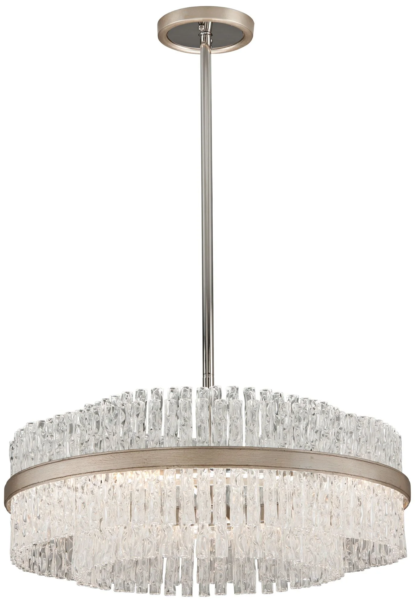 Corbett Chime 26 3/4" Wide Silver Leaf Pendant Light - Image 3