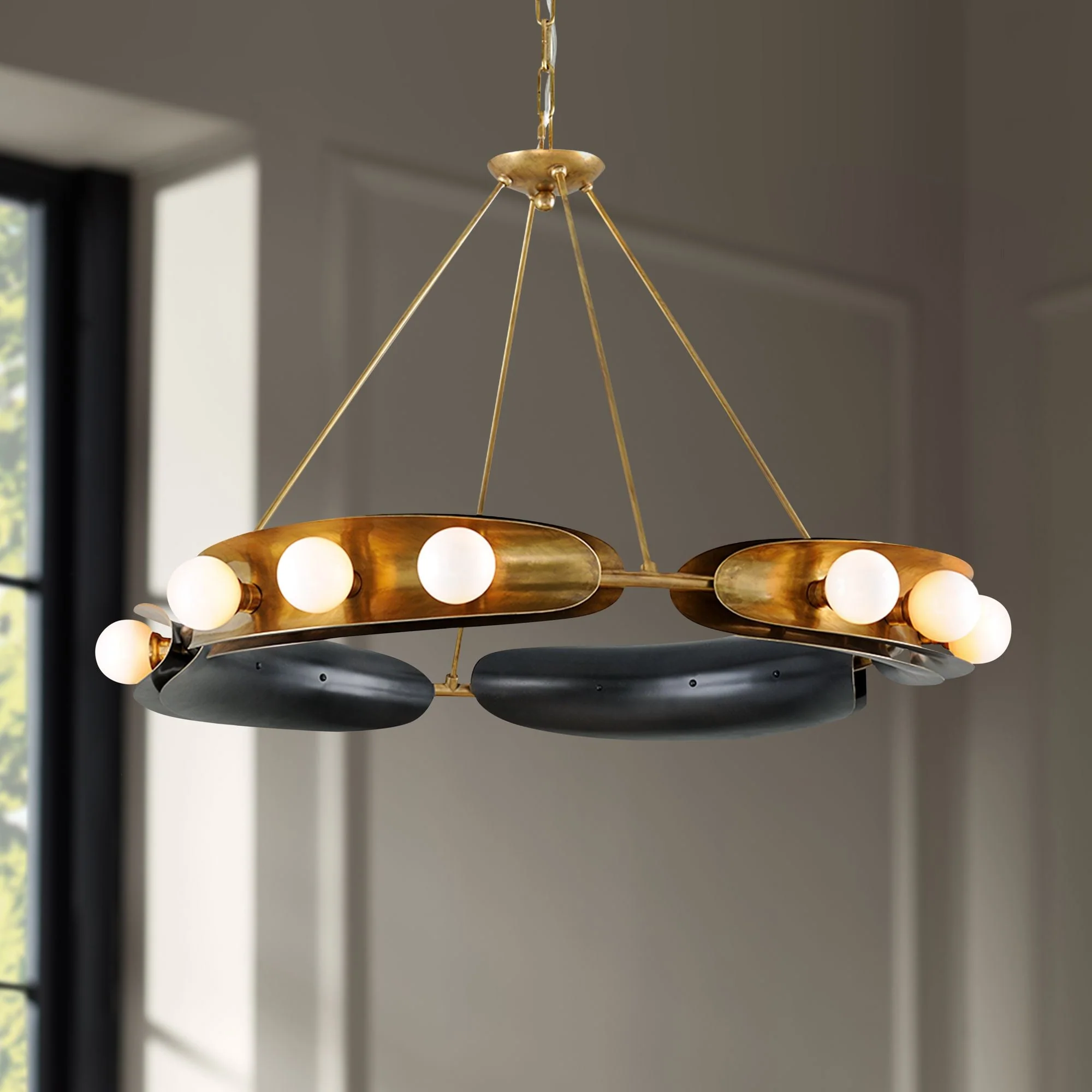 Corbett Hopper 41" Wide Brass and Bronze Chandelier - Image 1