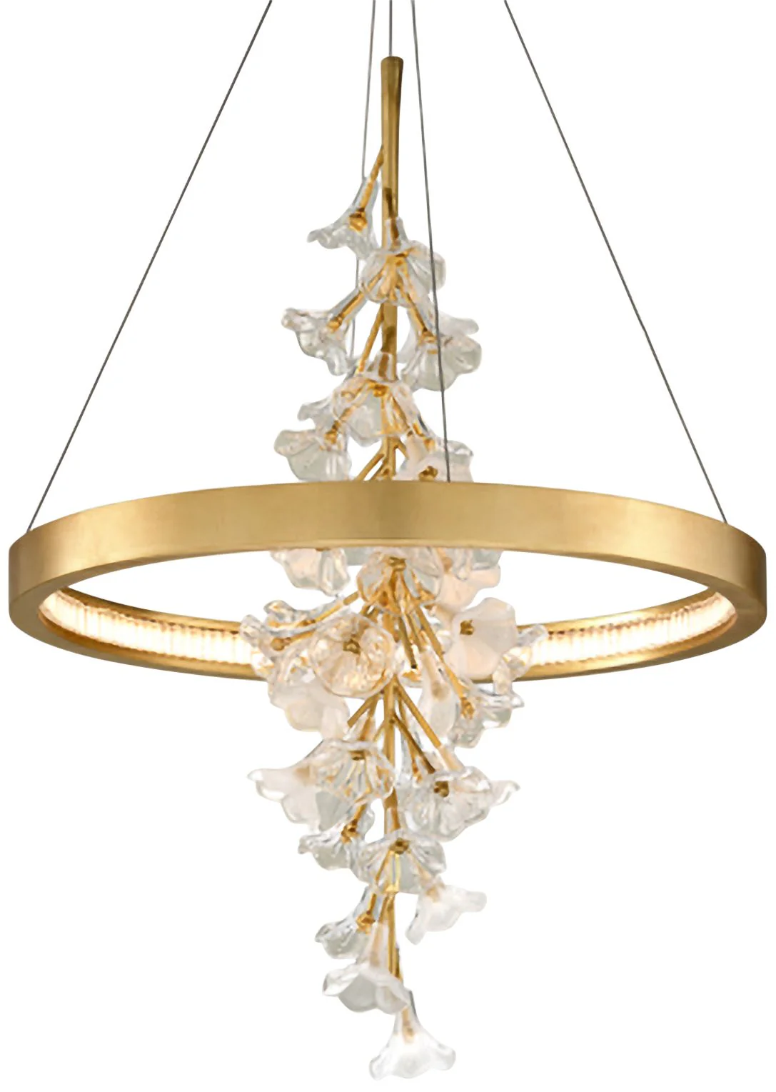 Corbett Jasmine 28" Wide Gold Leaf LED Floral Pendant Light - Image 3