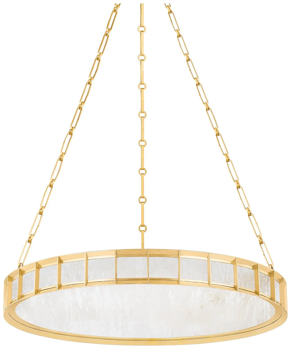 Corbett Leda 30In. Vintage Brass 1 Lt. Chandelier - Image 1
