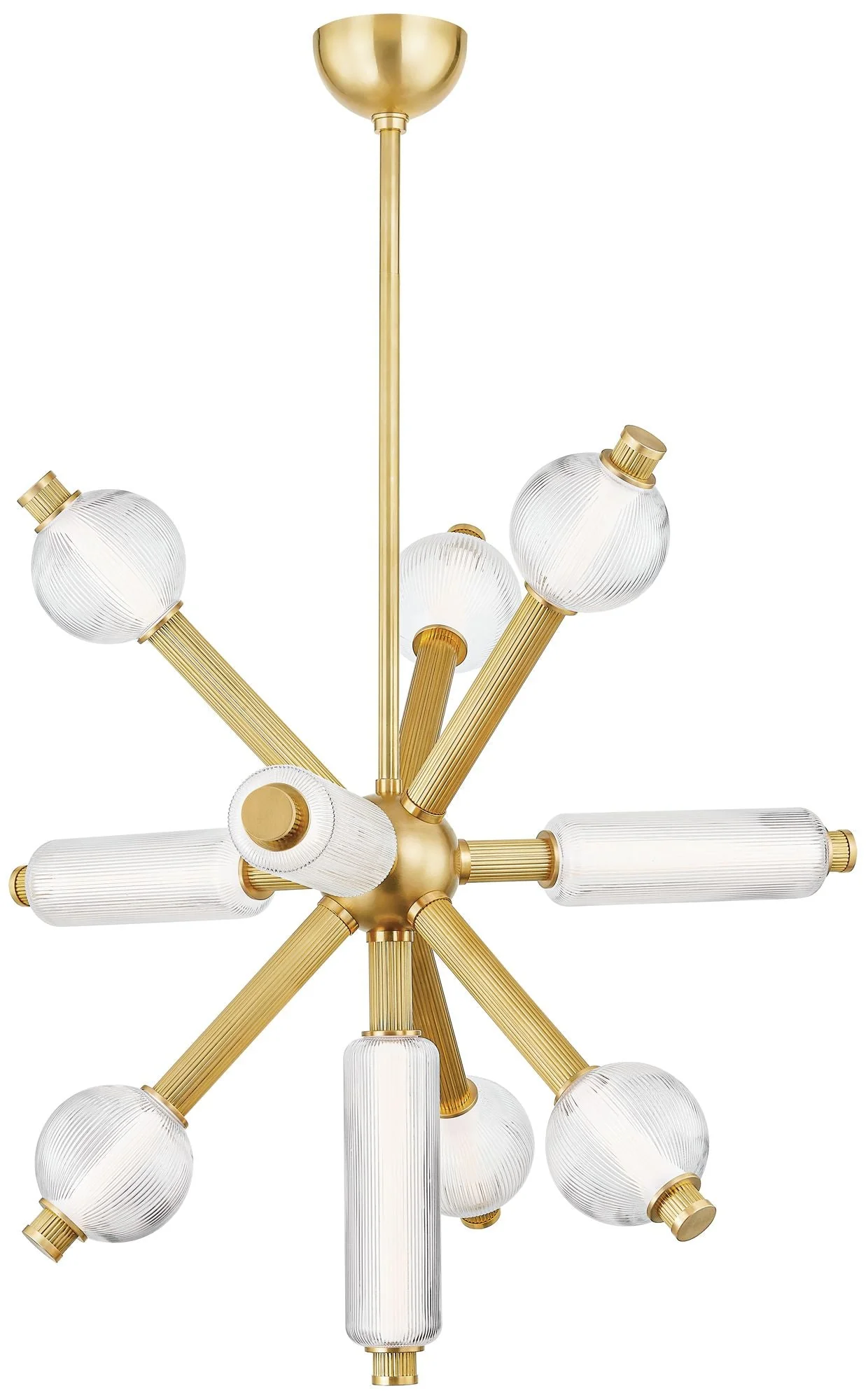 Corbett Lighting  Atom 36" 10 Lt. Vintage Brass Chandelier - Image 1