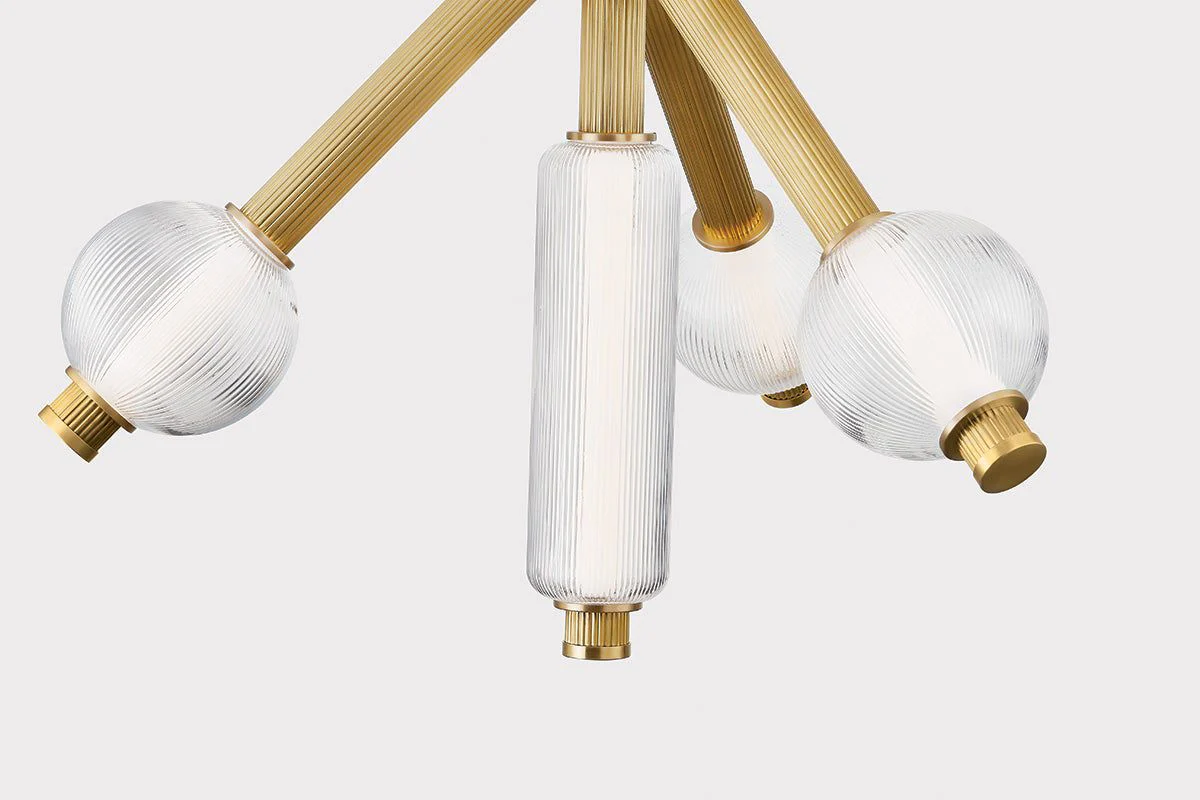 Corbett Lighting  Atom 36" 10 Lt. Vintage Brass Chandelier - Image 2