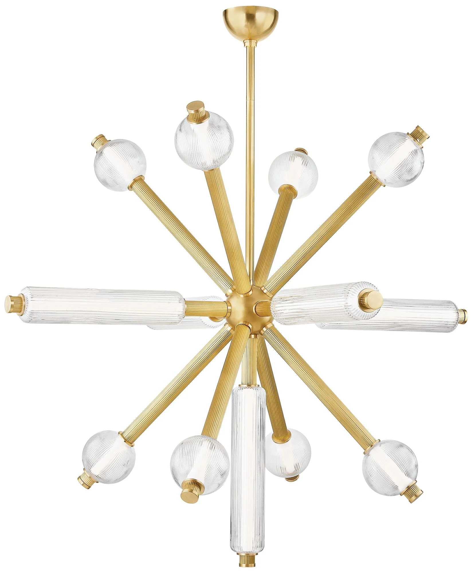Corbett Lighting  Atom 50" 13 Lt. Vintage Brass Chandelier - Image 1