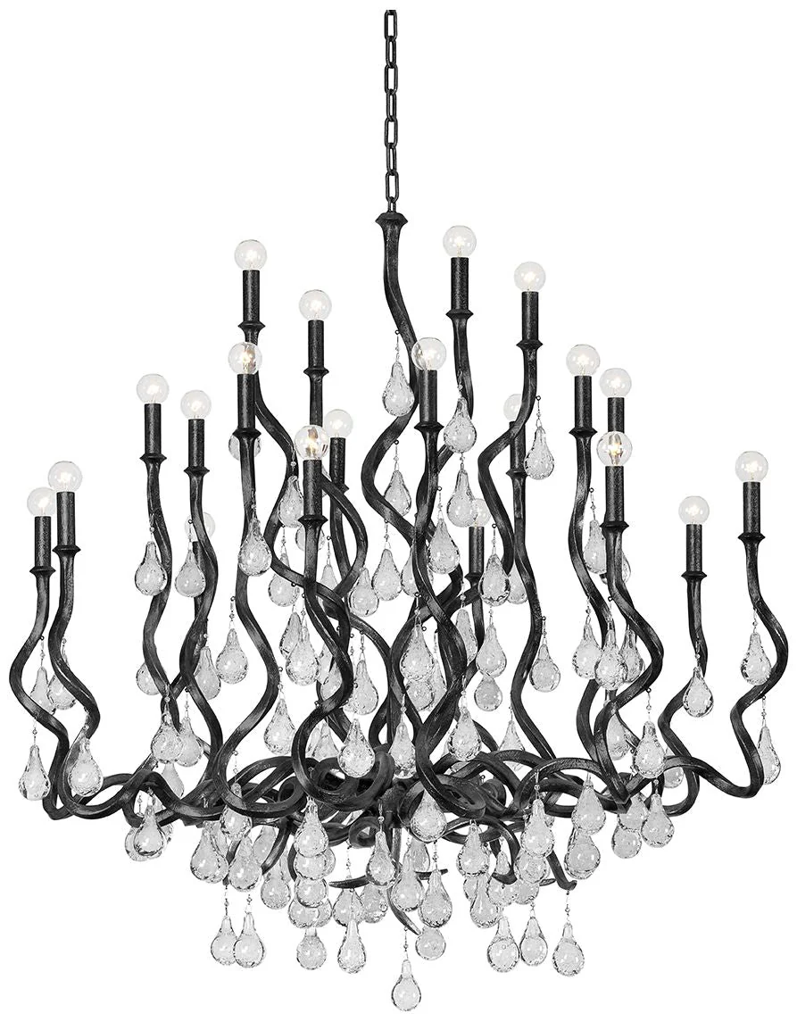 Corbett Lighting Aveline 48 In. Chandelier Black Silver Leaf - Image 1