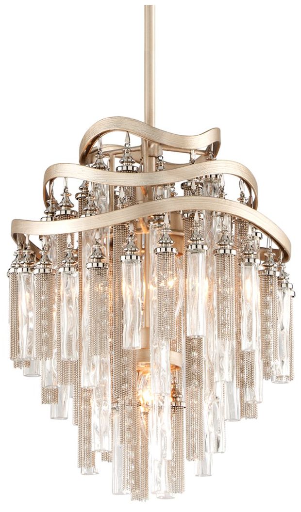 Corbett Lighting Chimera 12.75In Tranquility Silver Leaf  3Lt Pendant - Image 1