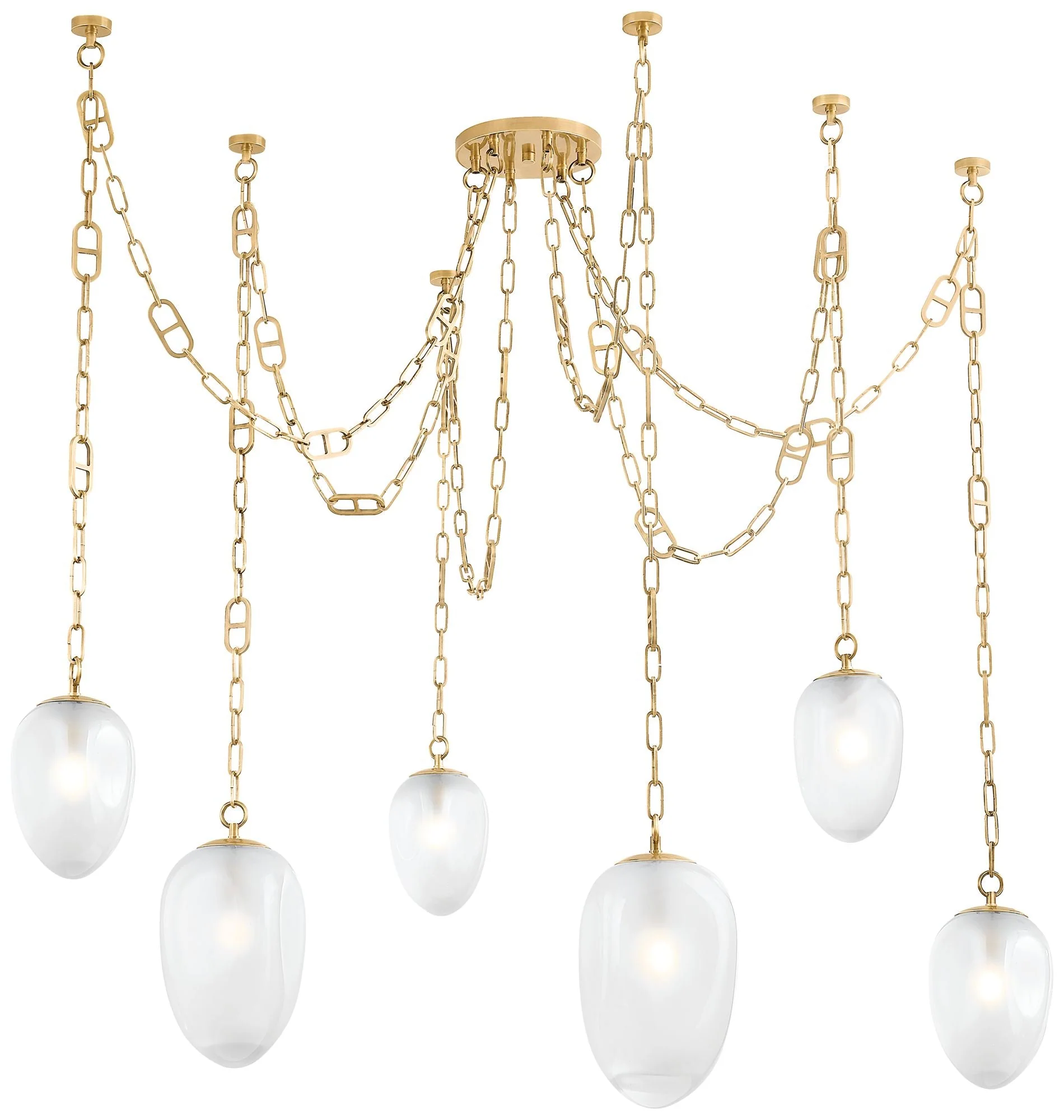Corbett Lighting  Daith 61.25" 6 Lt. Vintage Brass Chandelier - Image 2