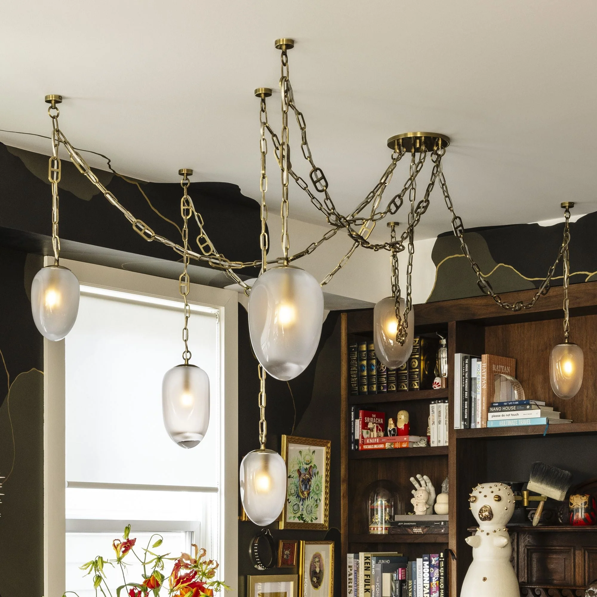 Corbett Lighting  Daith 61.25" 6 Lt. Vintage Brass Chandelier - Image 1