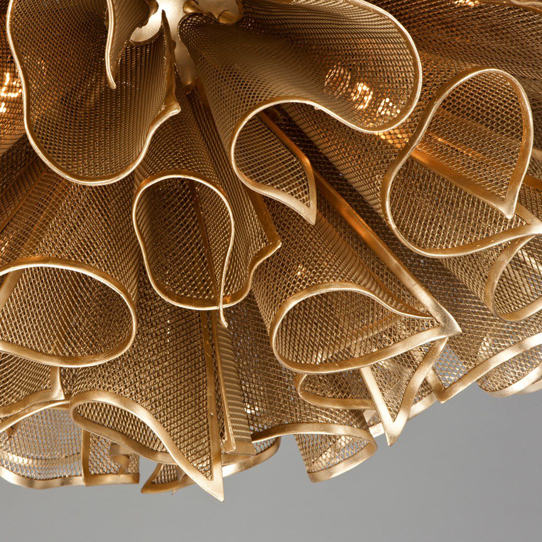 Corbett Lighting Pulse 30.5 Inch 12 LIght Pendant Gold Leaf - Image 2