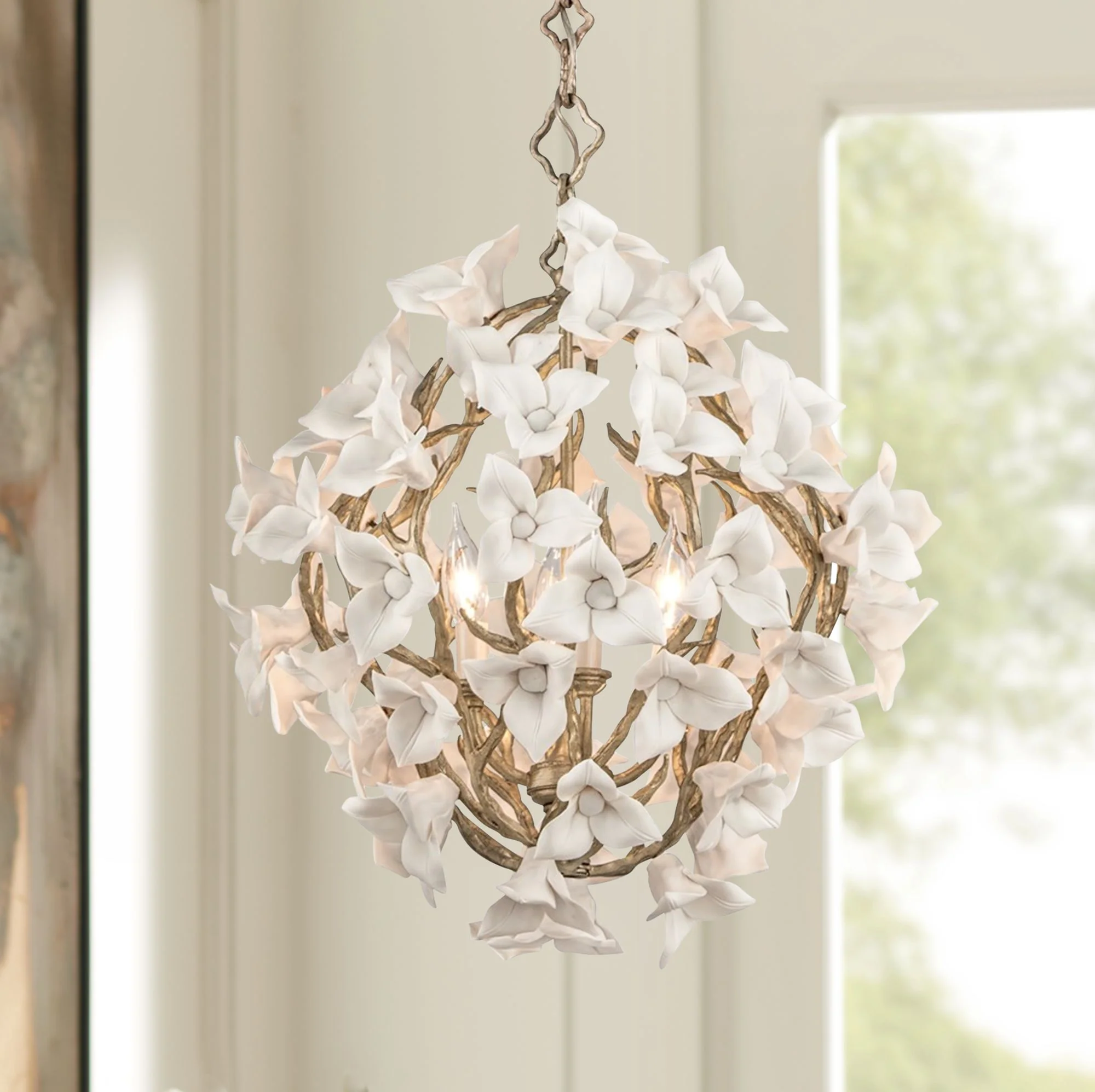 Corbett Lily 18 1/2" Wide 4-Lt Pendant - Image 1
