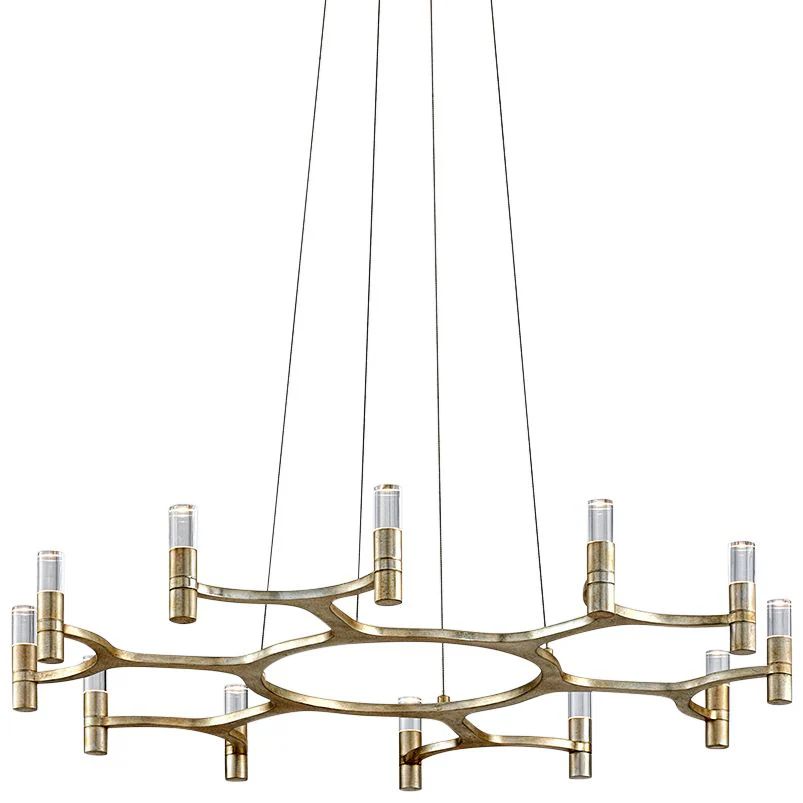 Corbett Nexus 38" Wide Silver Leaf 12-Light LED Chandelier - Image 2