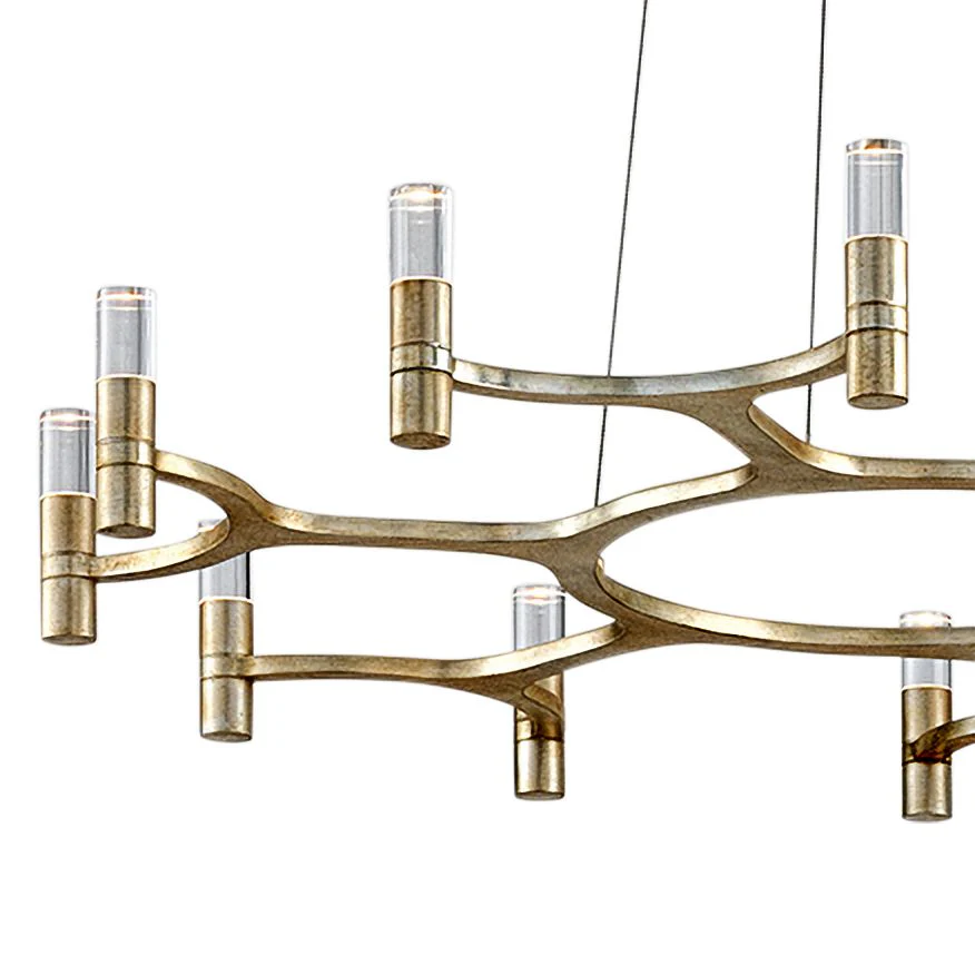 Corbett Nexus 38" Wide Silver Leaf 12-Light LED Chandelier - Image 3