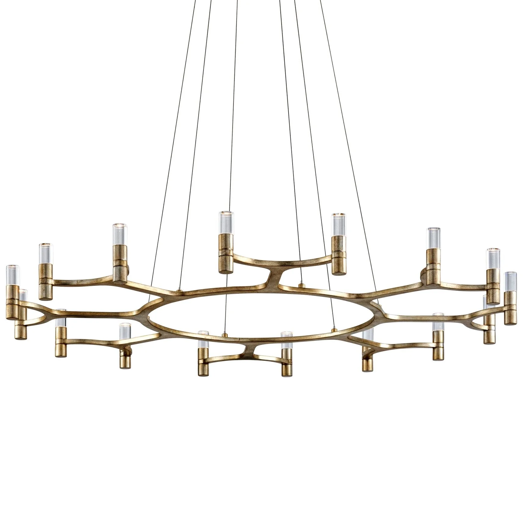 Corbett Nexus 50" Wide Silver Leaf 16-Light LED Chandelier - Image 2