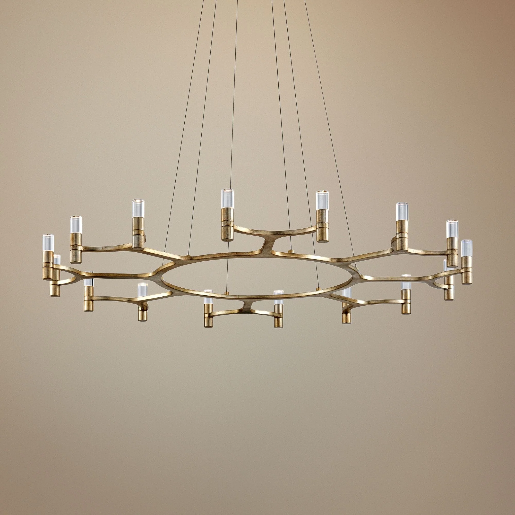 Corbett Nexus 50" Wide Silver Leaf 16-Light LED Chandelier - Image 1