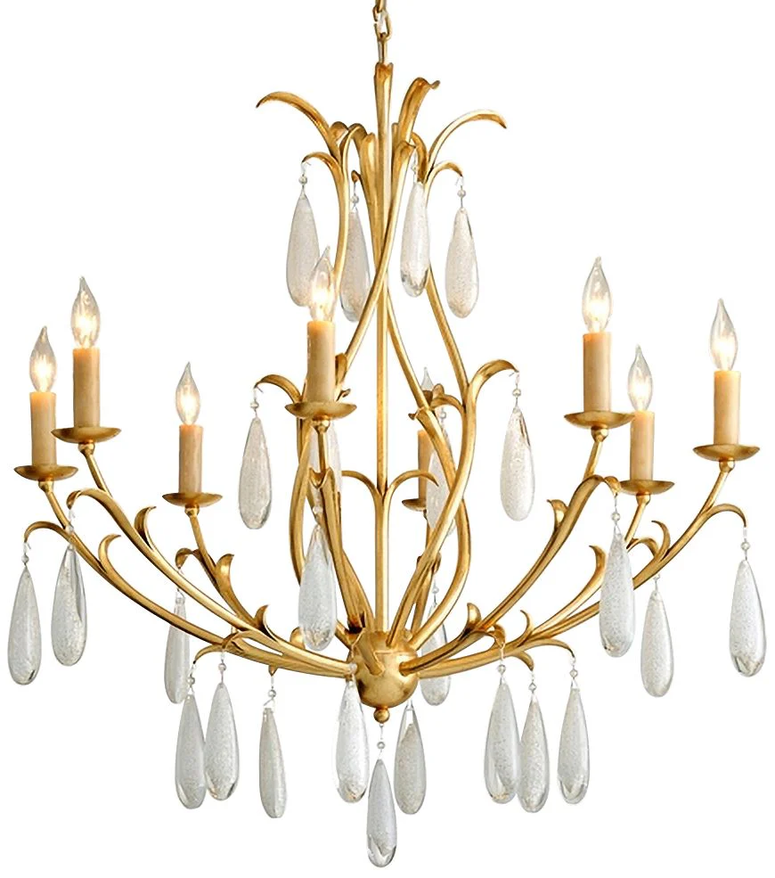 Corbett Prosecco 34 3/4" Wide Gold Leaf 8-Light Chandelier - Image 2