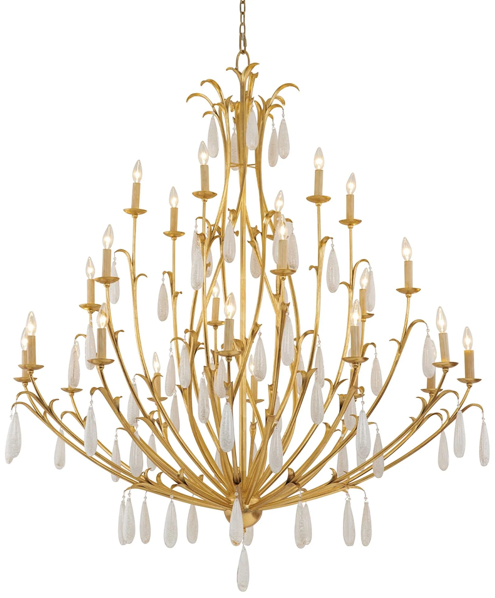 Corbett Prosecco 60" Wide Gold Leaf 24-Light Chandelier - Image 2