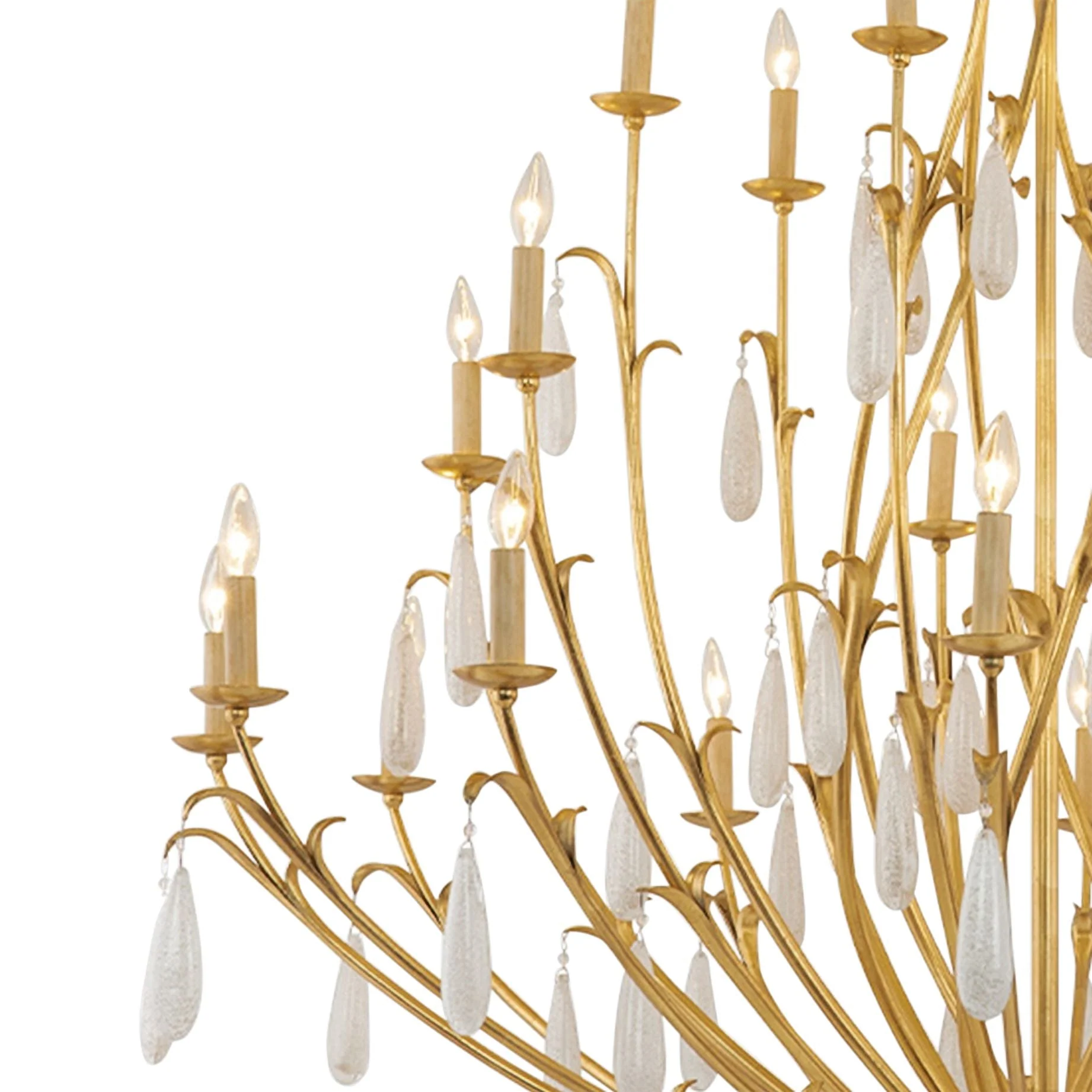 Corbett Prosecco 60" Wide Gold Leaf 24-Light Chandelier - Image 3