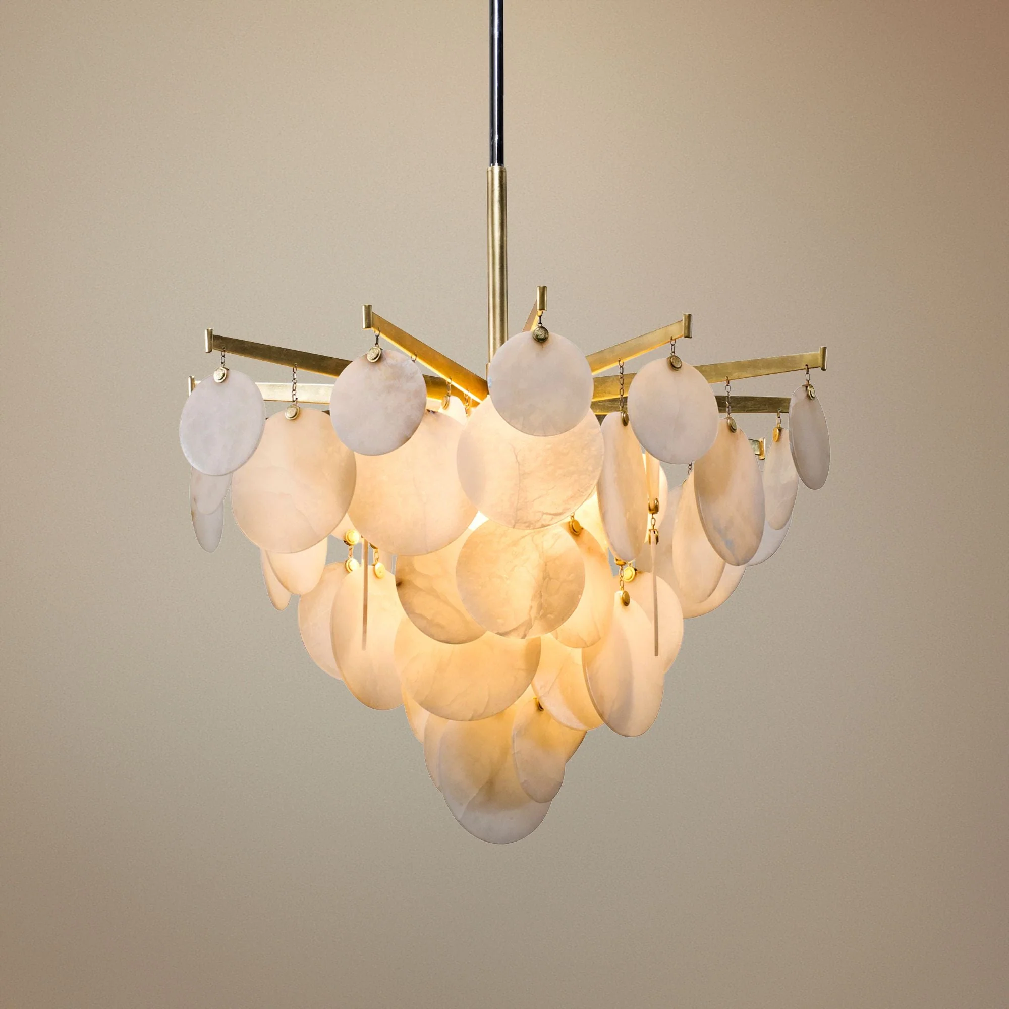 Corbett Serenity 34" Wide Gold Leaf LED Chandelier - Image 1
