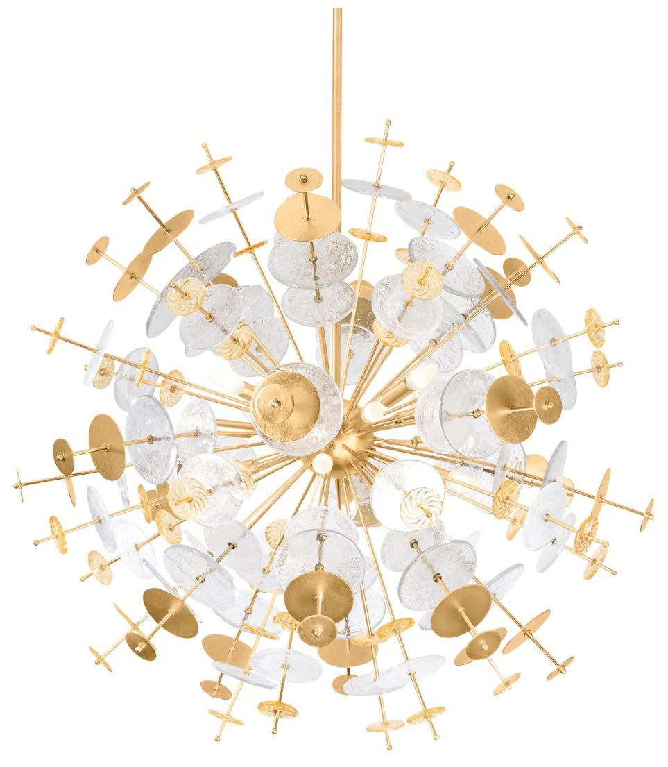 Corbett-Standard Gleason 40.5 in. Vintage Gold Leaf Chandelier - Image 1