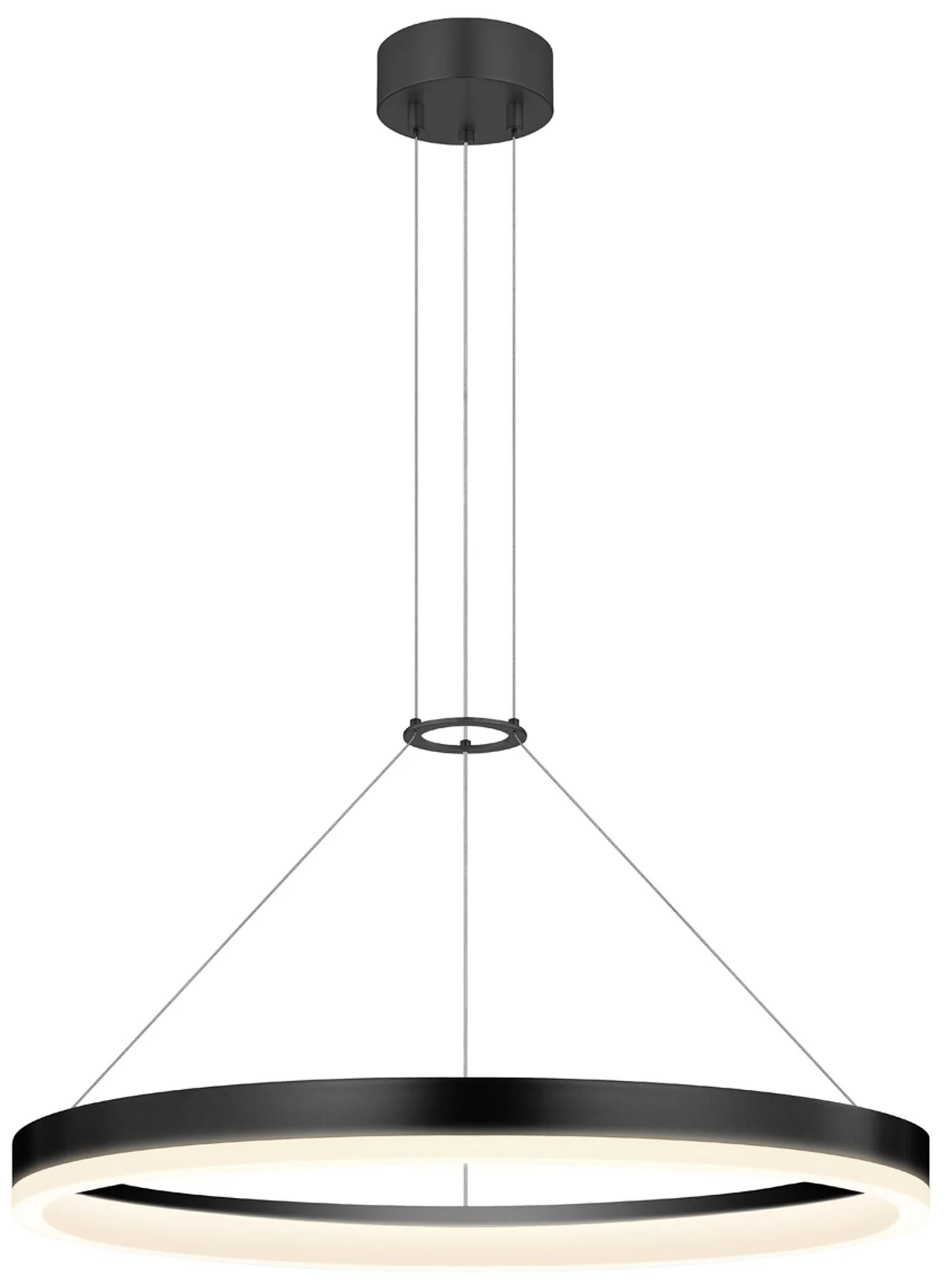 Corona 24" LED Ring Pendant - Satin Black - Image 1