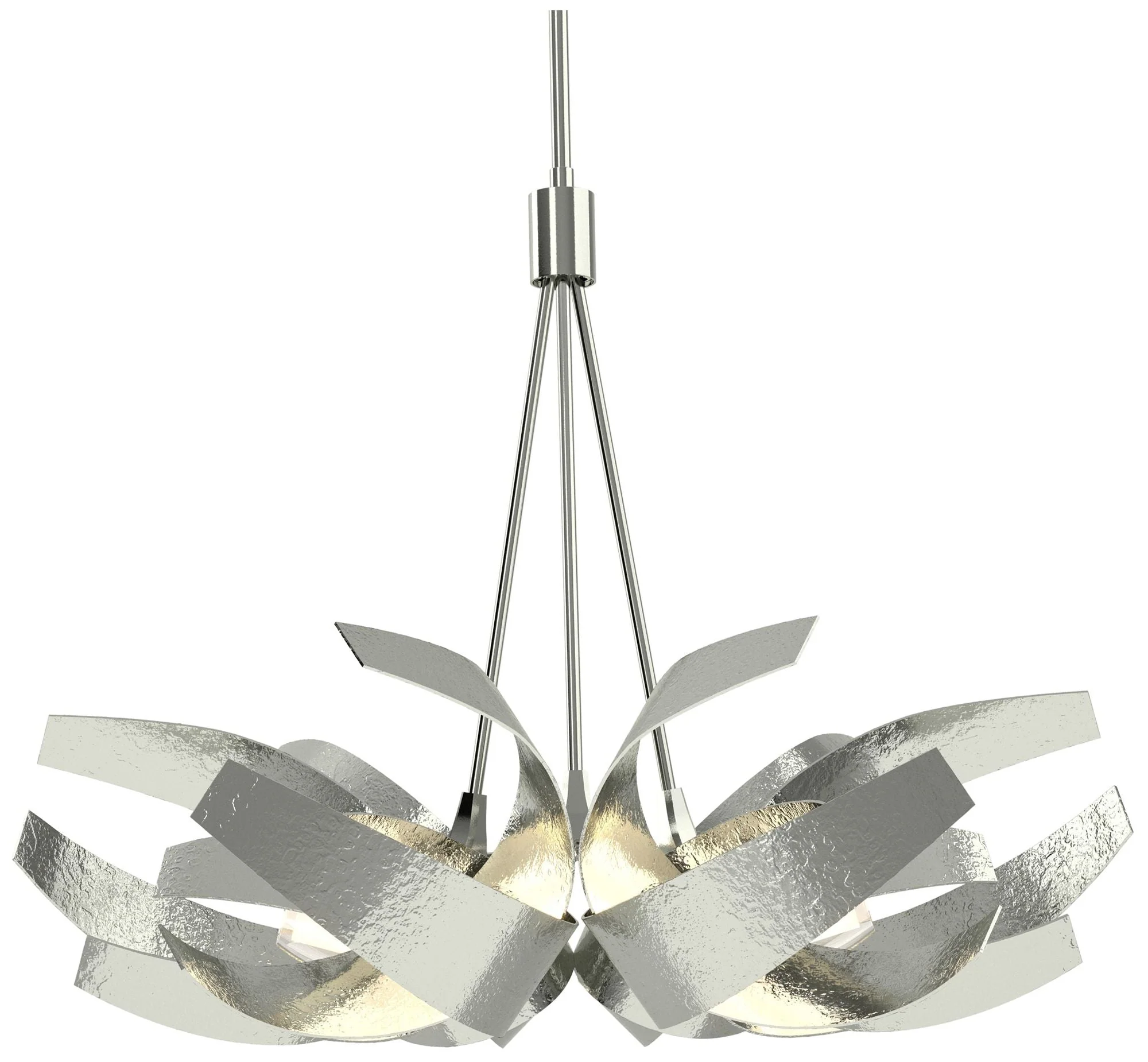 Corona 26.9" Wide Sterling Pendant With Frosted Diffuser Shade - Image 1