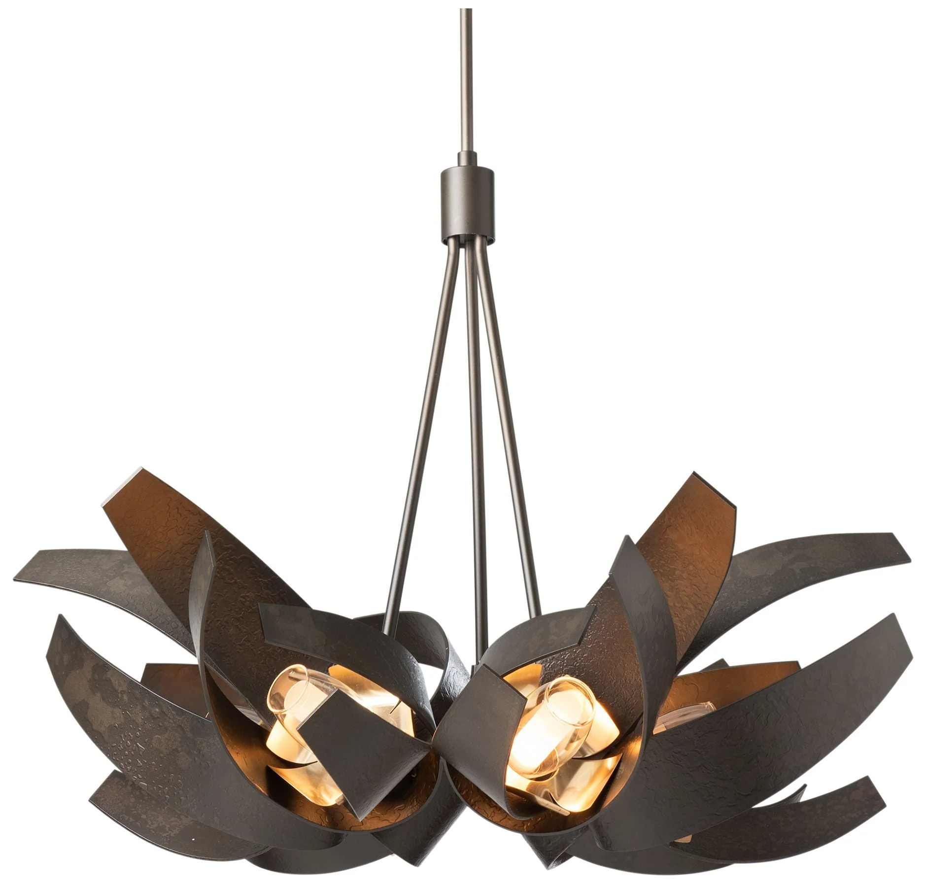 Corona 26.9"W Brass Accented Dark Smoke Pendant With Frosted Diffuser - Image 1