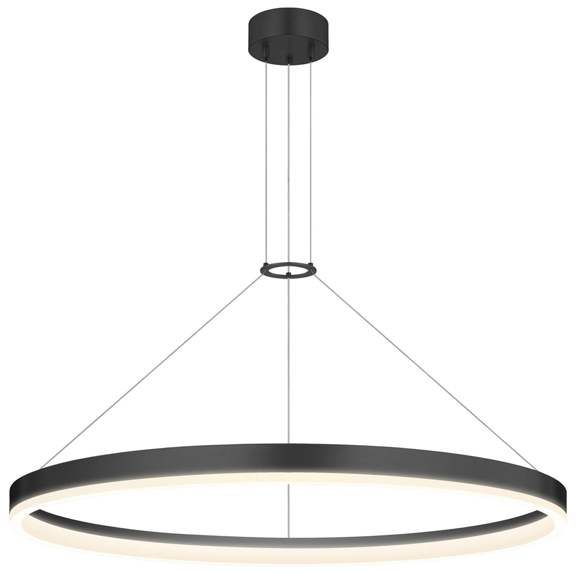 Corona 32" LED Ring Pendant - Satin Black - Image 1